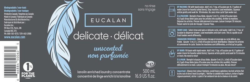 Eucalan Unscented Concentrated Laundry Detergent with Lanolin - 500 ml for Delicate Fabrics - Image 2